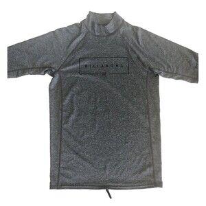 Billabong Performance Fit Short Sleeve Rashguard UV Surf Shirt Gray Men's Medium